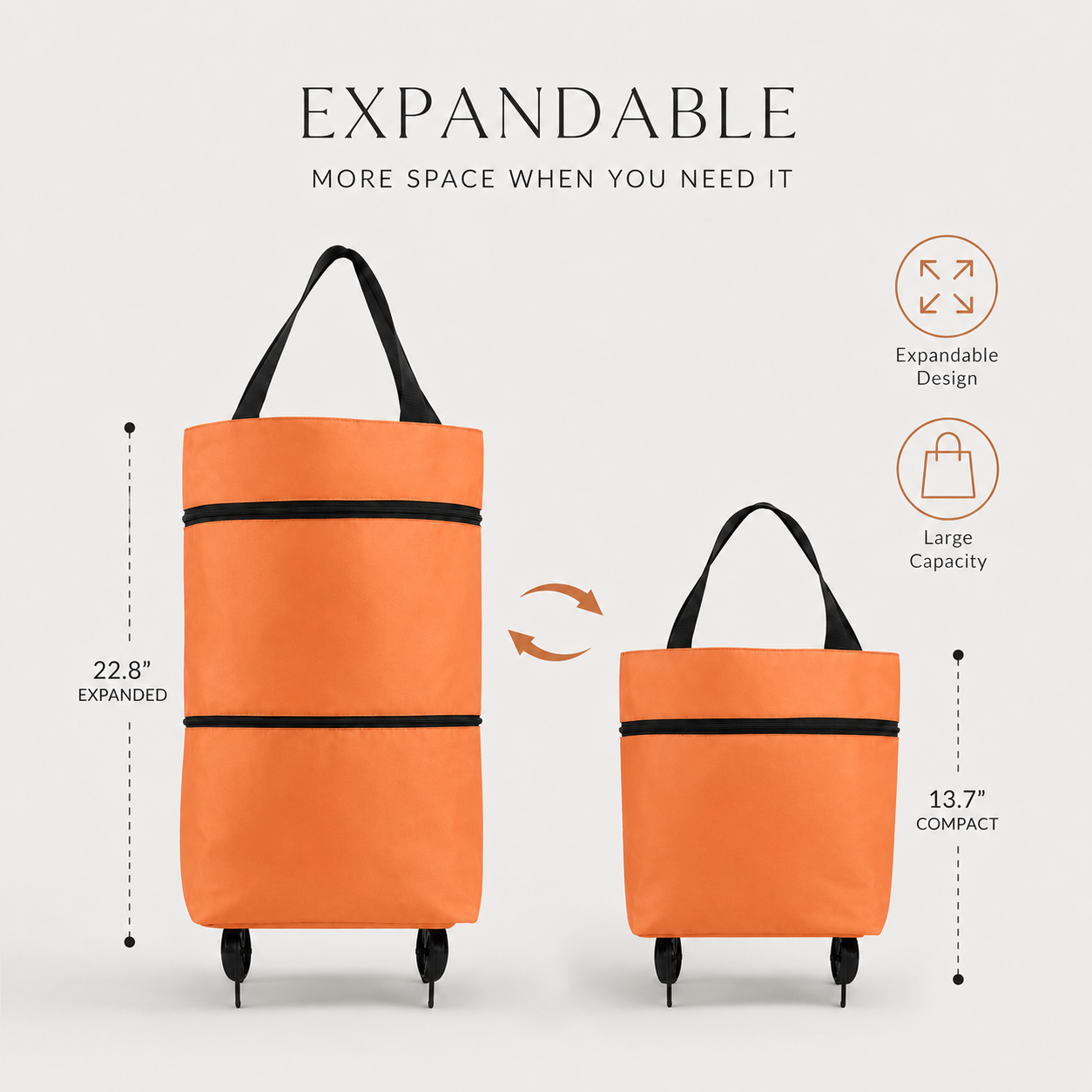 FOLDABLE 2-IN-1 SHOPPING BAG