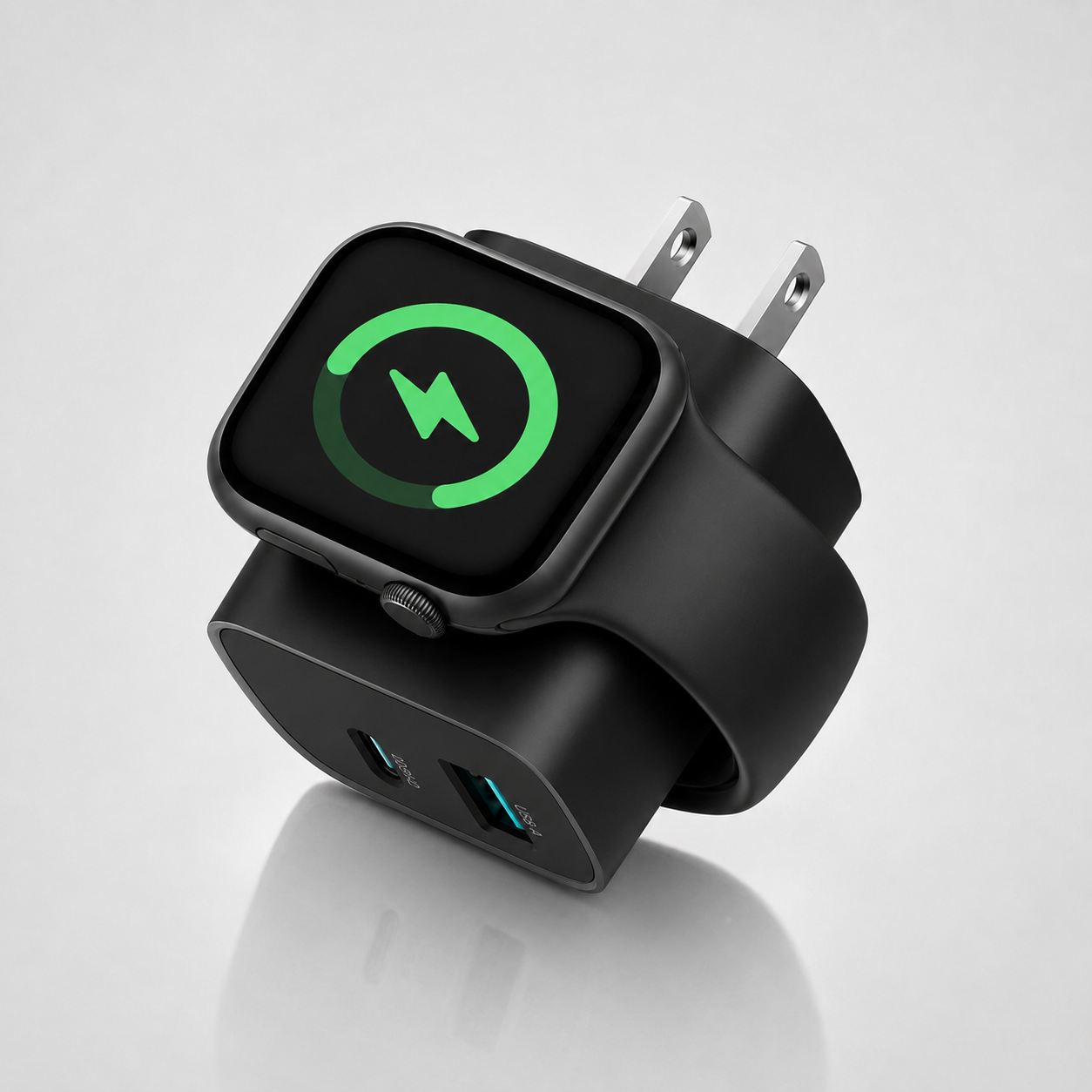 3-in-1 PD20W USB C Charger Block with Built-in Wireless Watch Charging