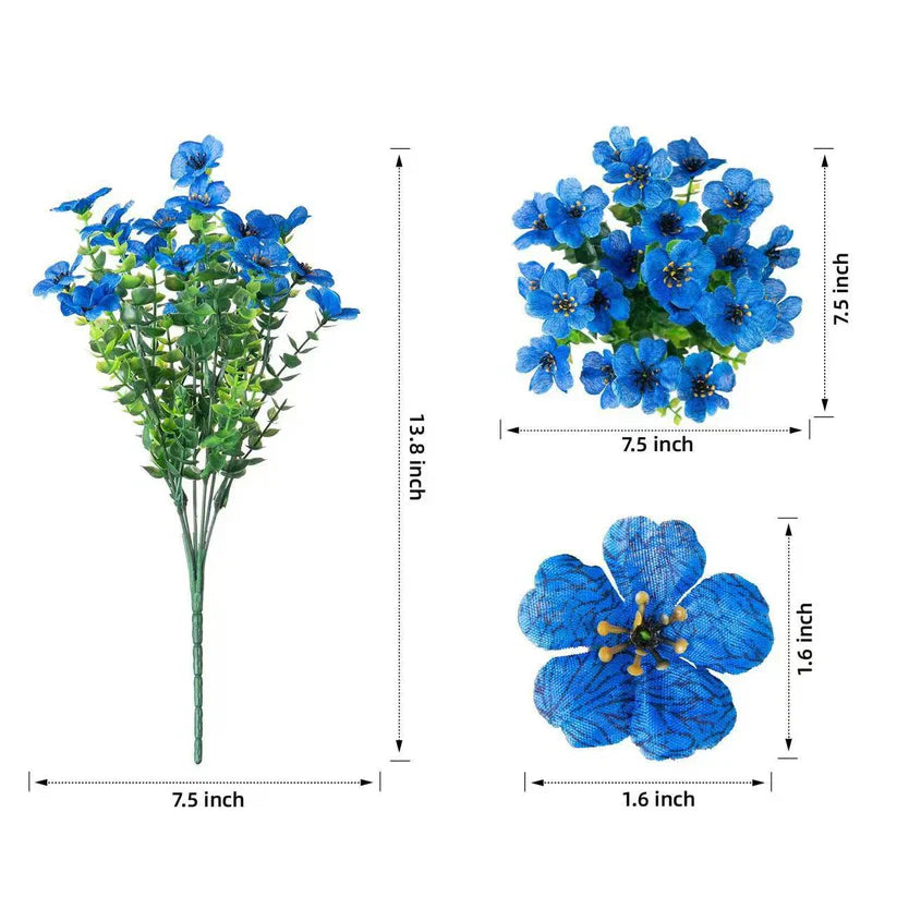 9-Color Artificial Flower (6pcs/12pcs/24pcs/set), UV Resistant Colorful Fake Flower
