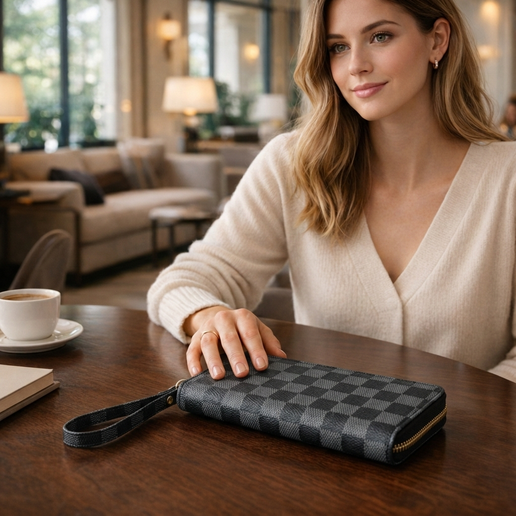 Elegant Womens Double-Zip Long Wallet — Refined Simplicity, Everyday Function