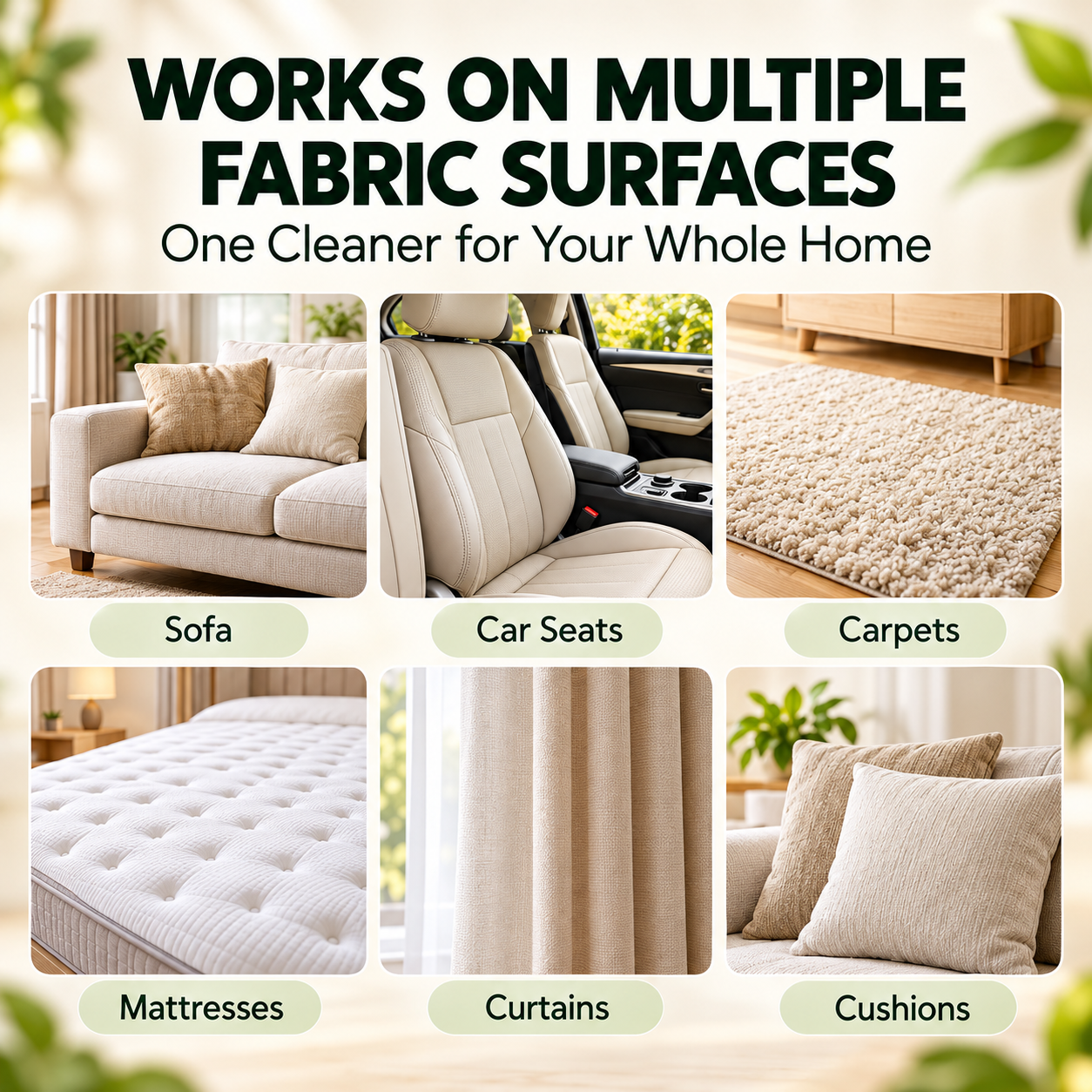 Jynvre for sofas carpets car seats mattresses curtains and cushions