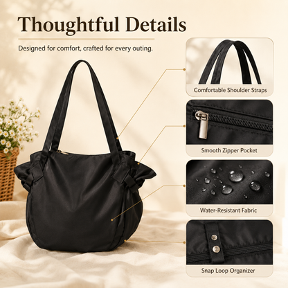 Women's Durable Canvas Tote Reusable Bag - 2-in-1 Collapsible