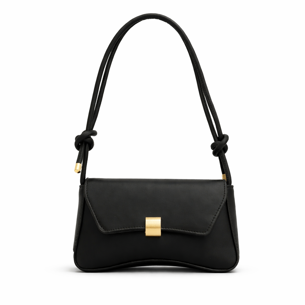 Premium Vegan Leather Flap Shoulder Bag — Vintage Silhouette, Adjustable Strap