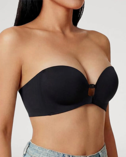 Front-Closure Wireless Padded Strapless Bra