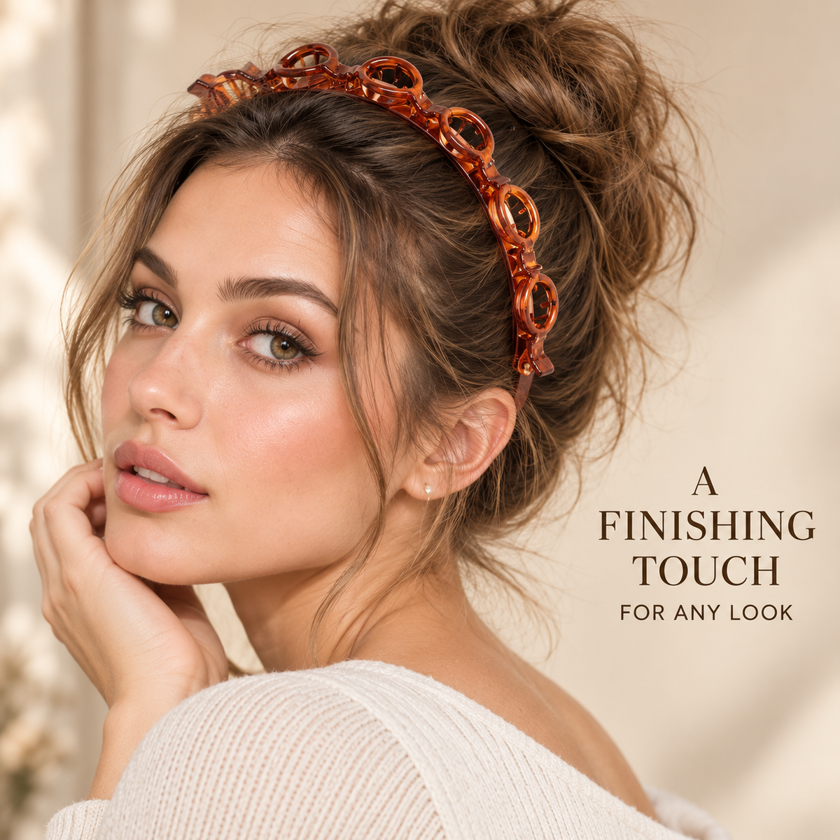2Pcs Women Headband with Clips Double Layer Design Anti-slip Hairband Bang Braided Hair