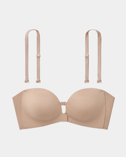 Front-Closure Wireless Padded Strapless Bra