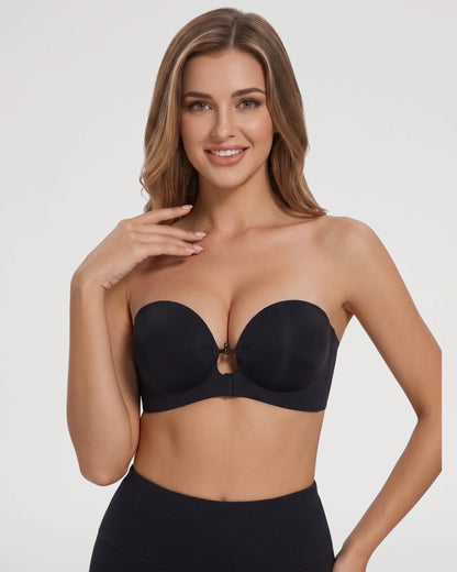 Front-Closure Wireless Padded Strapless Bra