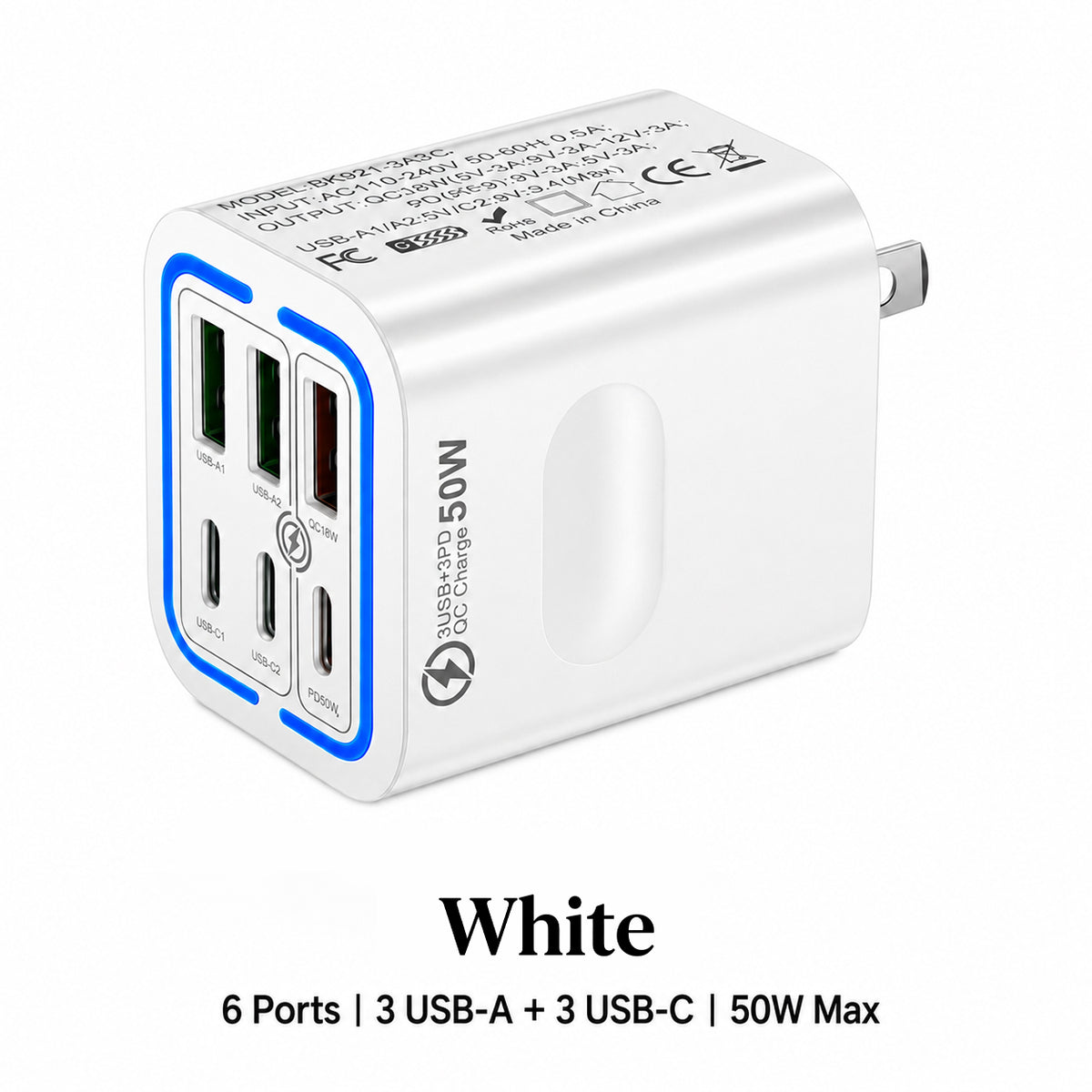 6-Ports Fast Charging Phone Charger US Plug