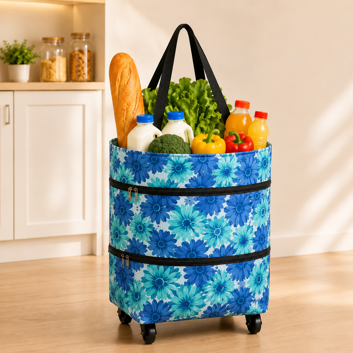 FOLDABLE 2-IN-1 SHOPPING BAG