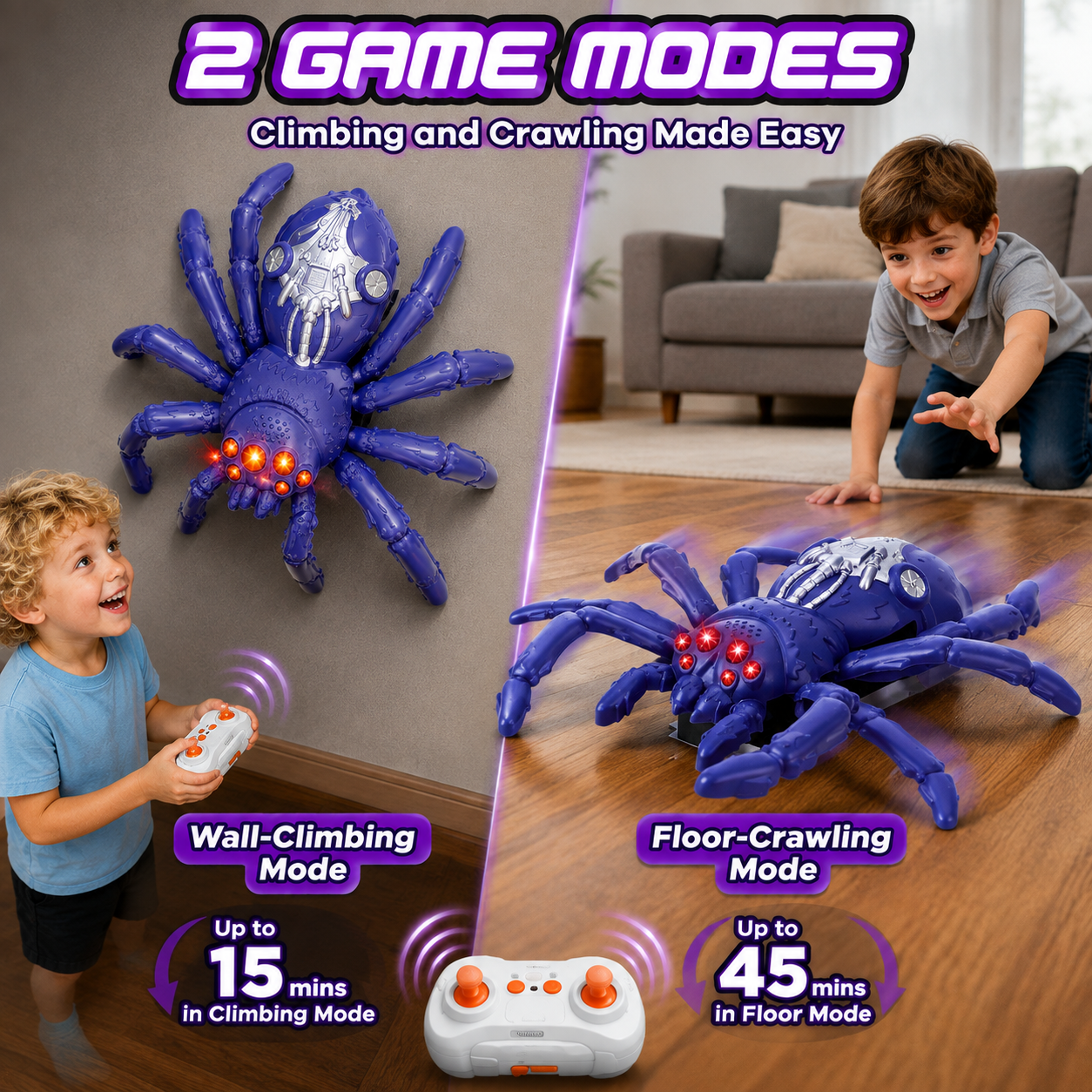 Remote Control Wall-Climbing Spider Toy