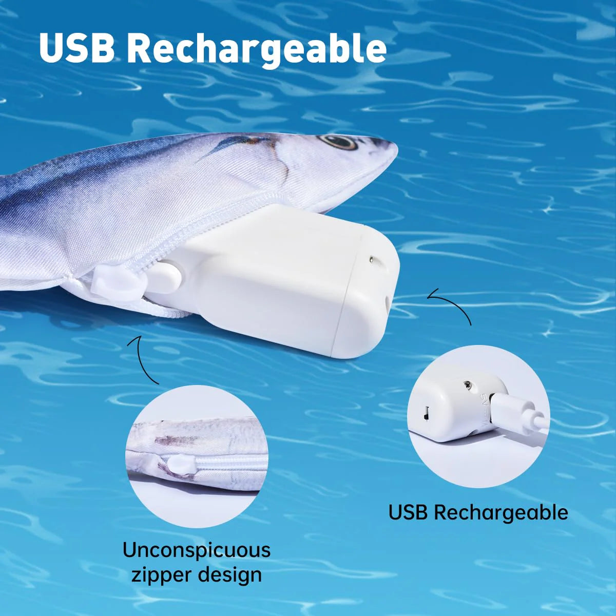 Petgravity Bitesized Realistic Flopping Fish Cat Toy 3 Pack