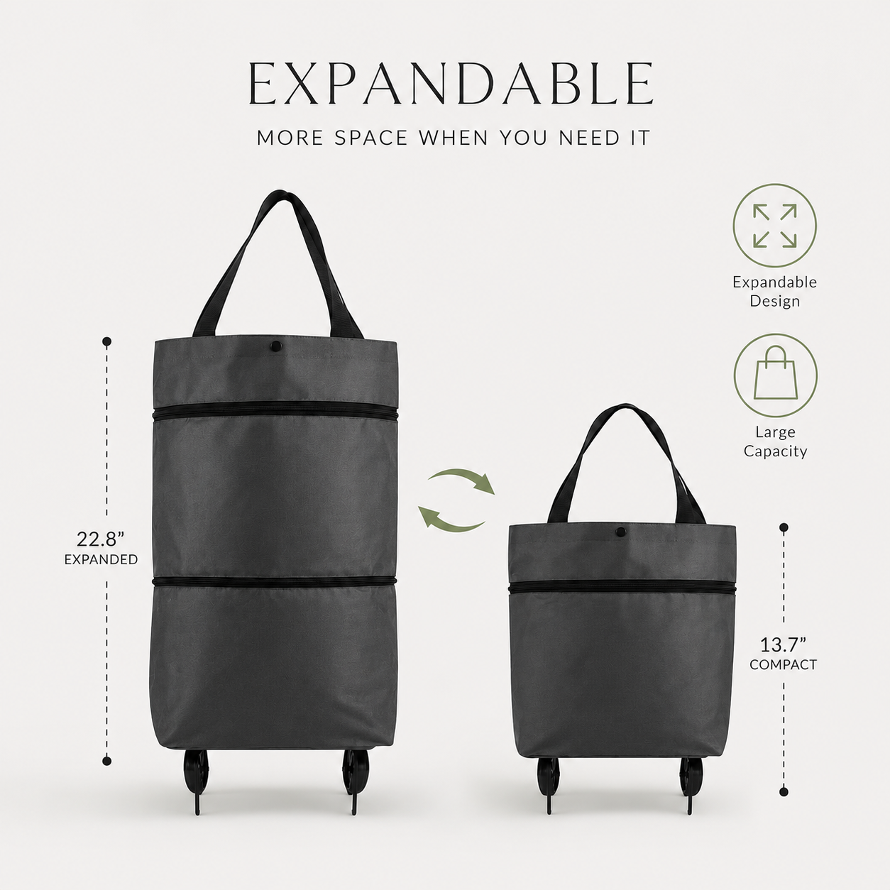 FOLDABLE 2-IN-1 SHOPPING BAG