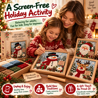 Christmas 3D Fabric Poke Art Kit