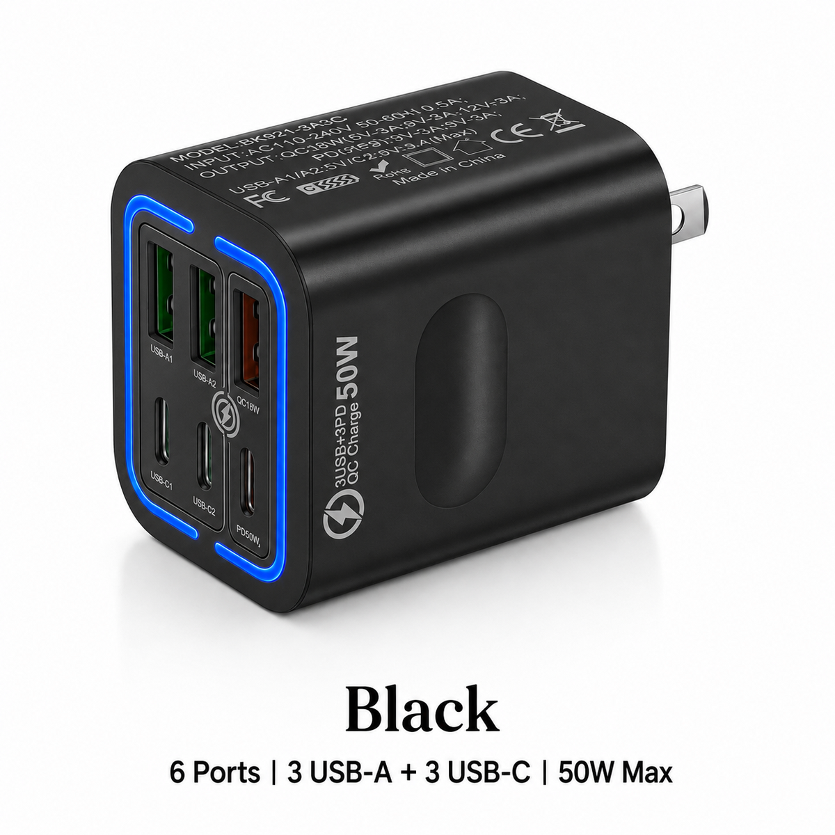 6-Ports Fast Charging Phone Charger US Plug