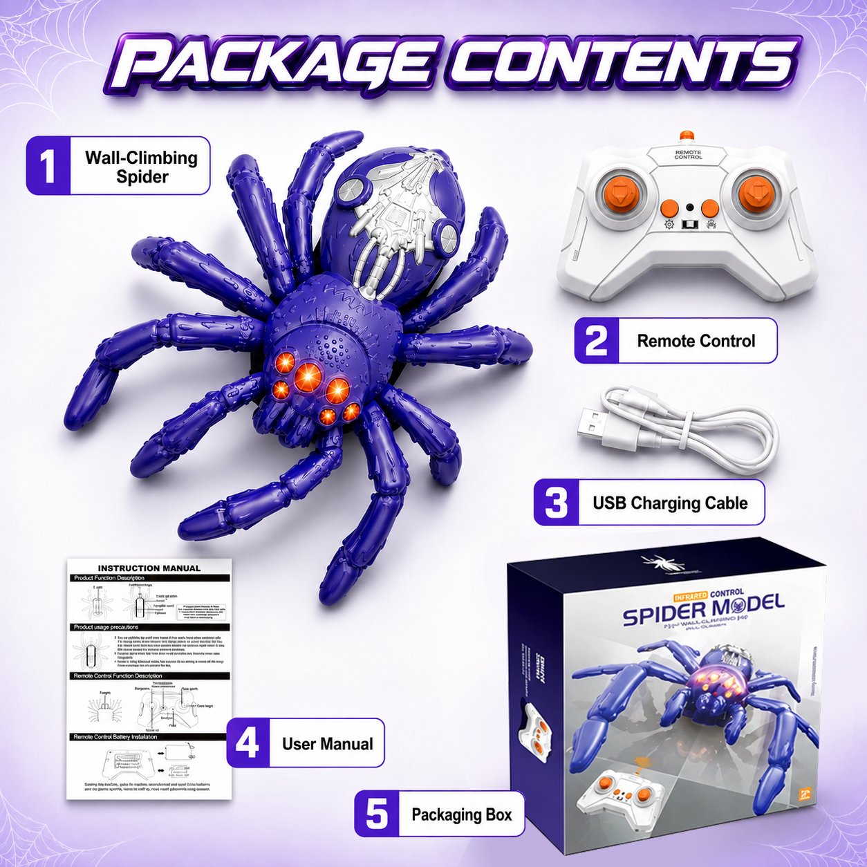 Remote Control Wall-Climbing Spider Toy
