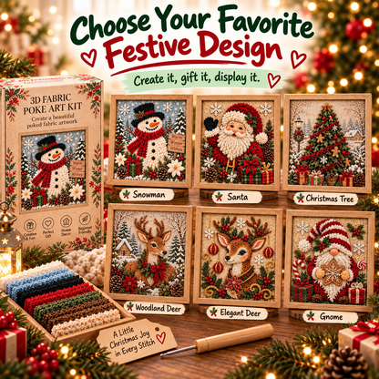Christmas 3D Fabric Poke Art Kit