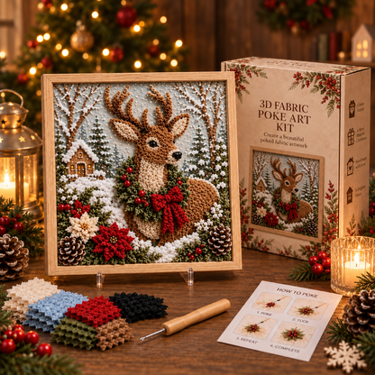 Christmas 3D Fabric Poke Art Kit