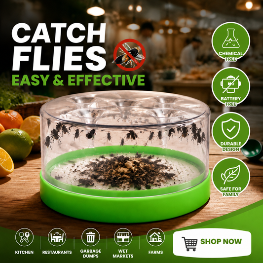 Reusable fly trap—no electricity, no poison! 🏠 Safe to use in the kitchen and around children and pets
