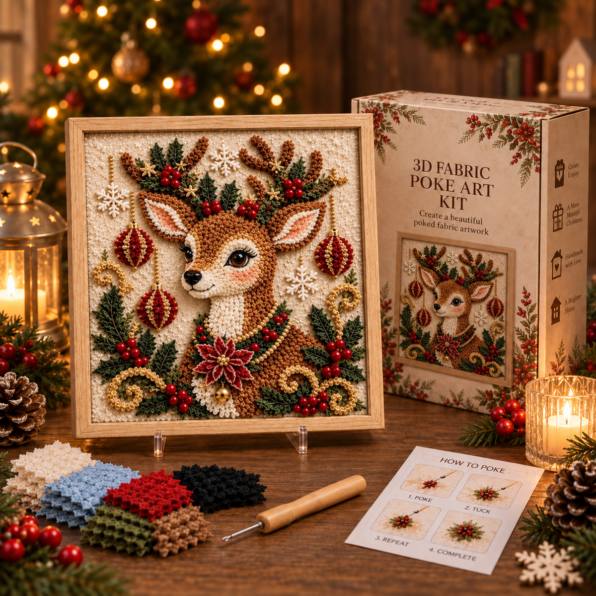 Christmas 3D Fabric Poke Art Kit
