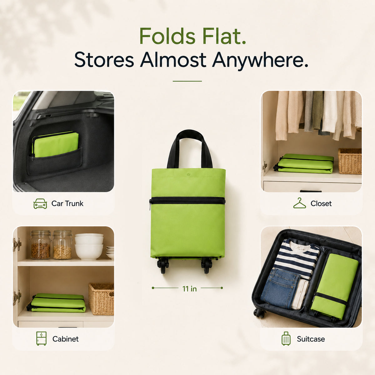 FOLDABLE 2-IN-1 SHOPPING BAG