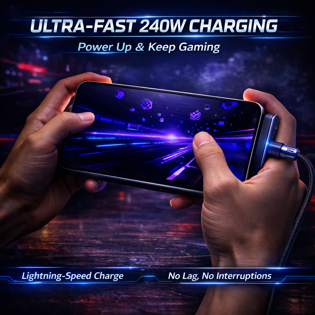 2-in-1 Invisible Holder Charger Cable⚡240w super fast charging Fast Charging Cord