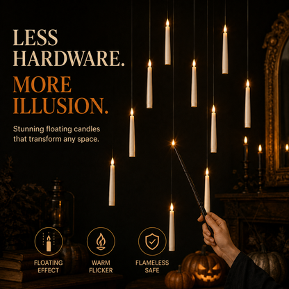 12pcs Hanging LED Candles With Magic Wand Remote