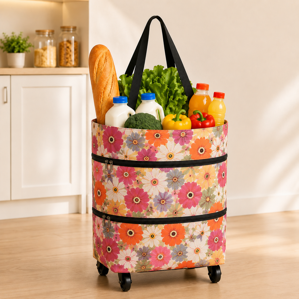 FOLDABLE 2-IN-1 SHOPPING BAG
