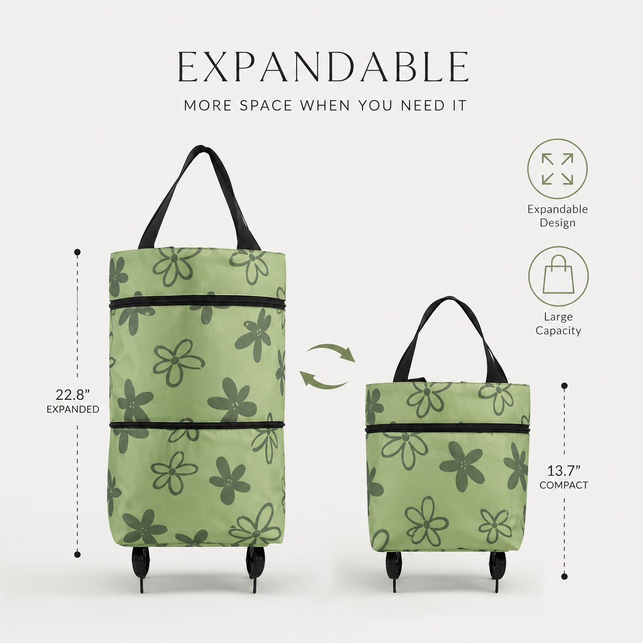 FOLDABLE 2-IN-1 SHOPPING BAG