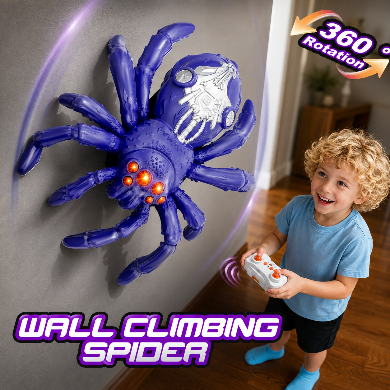 Remote Control Wall-Climbing Spider Toy