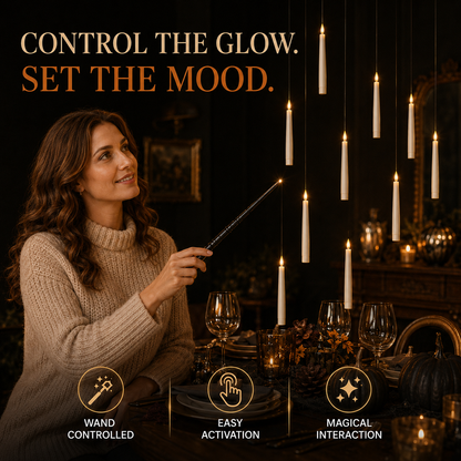 12pcs Hanging LED Candles With Magic Wand Remote