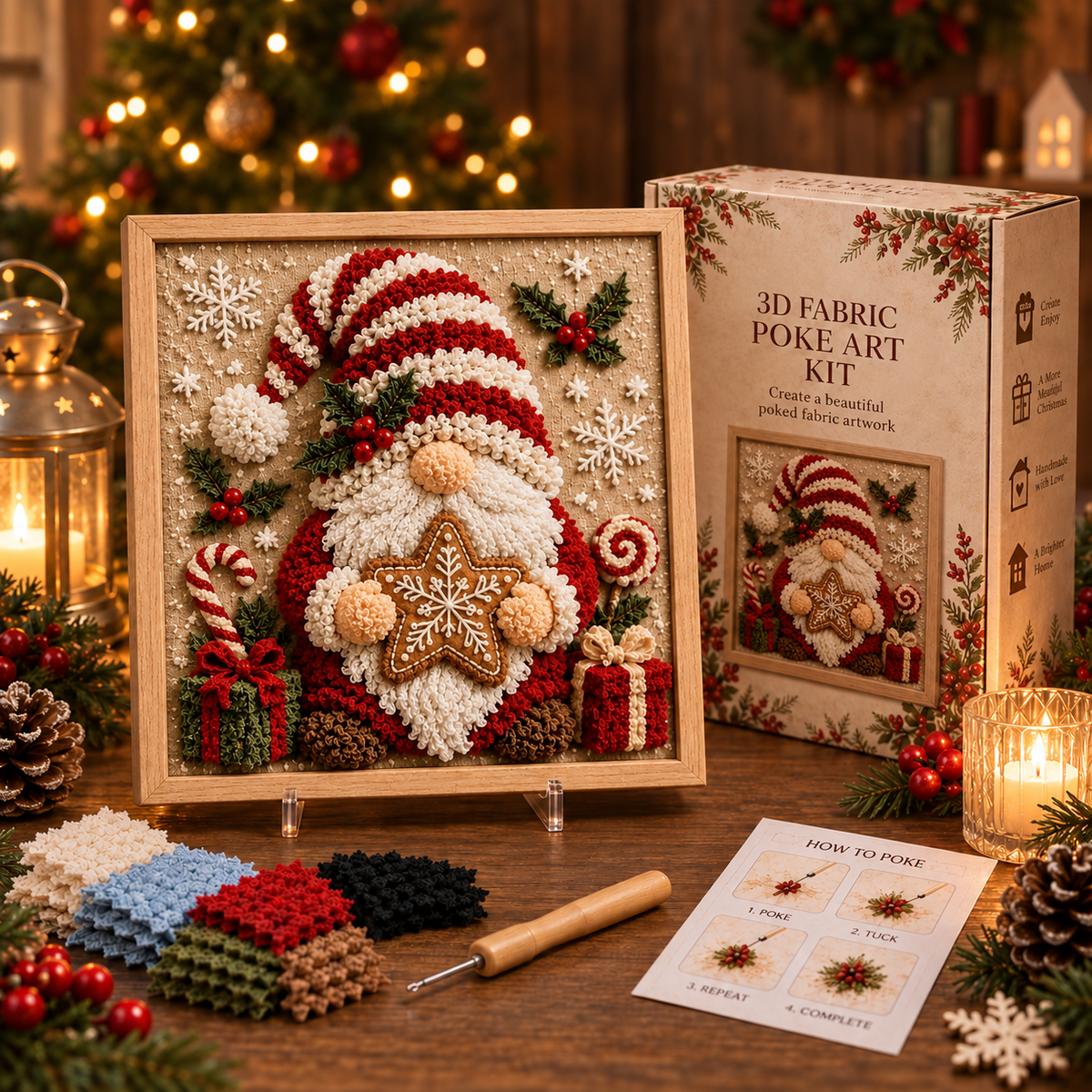 Christmas 3D Fabric Poke Art Kit