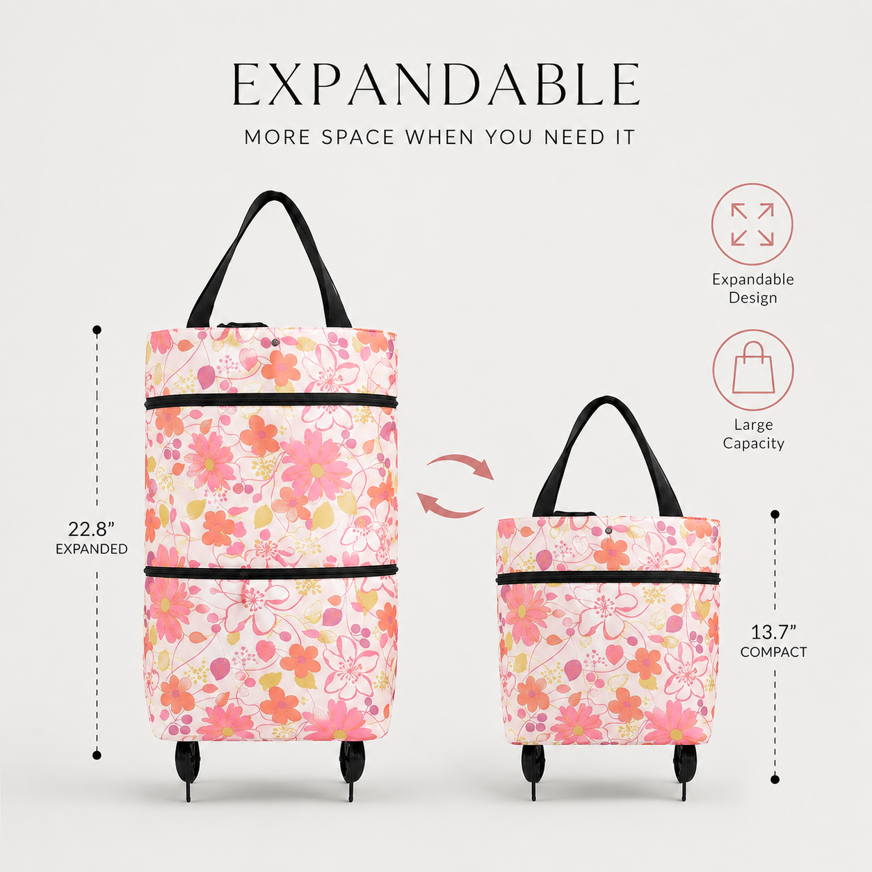 FOLDABLE 2-IN-1 SHOPPING BAG