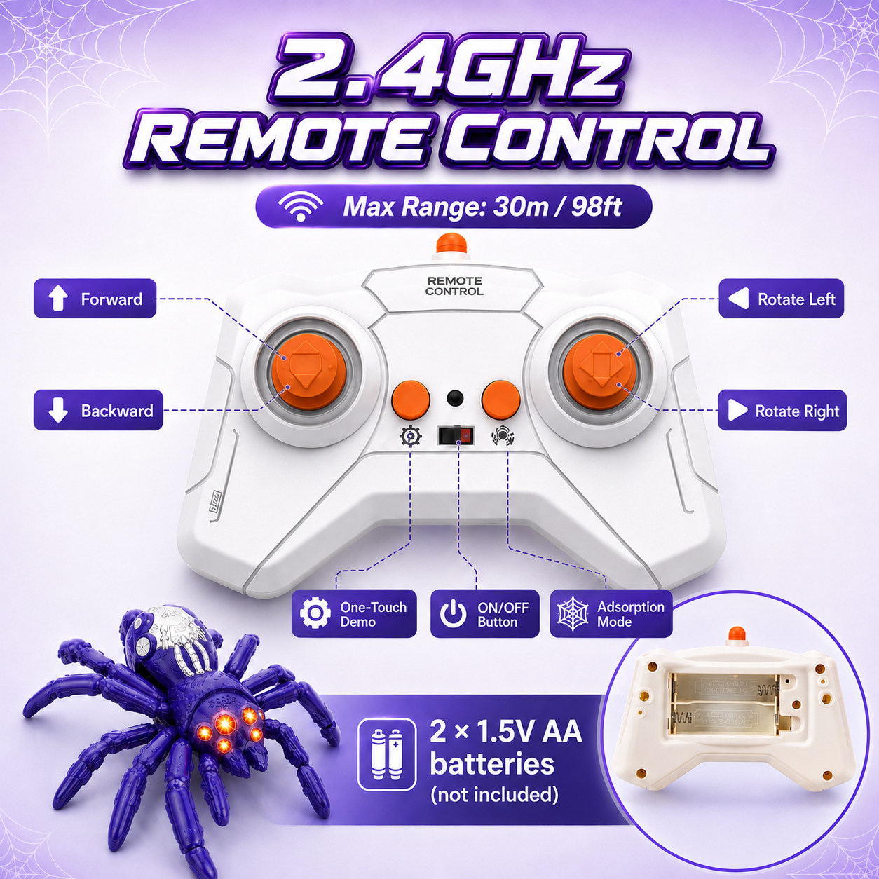Remote Control Wall-Climbing Spider Toy