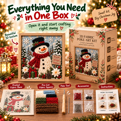 Christmas 3D Fabric Poke Art Kit
