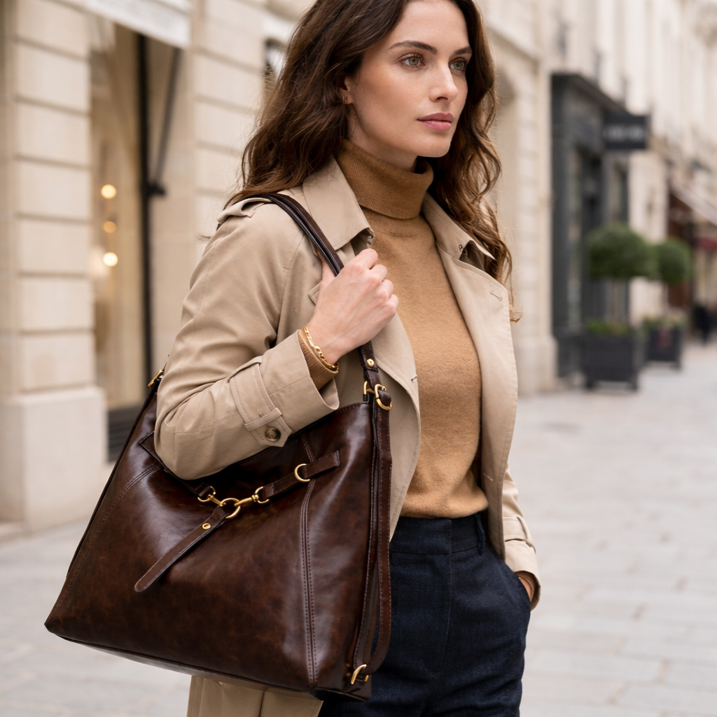 Effortlessly Chic Spacious Tote — Vintage Suede Feel, Timeless & Versatile