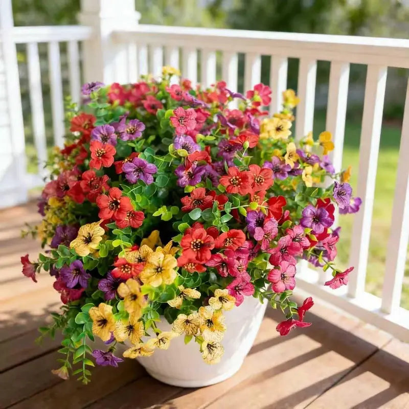9-Color Artificial Flower (6pcs/12pcs/24pcs/set), UV Resistant Colorful Fake Flower