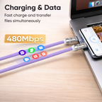 240W USB-C Lanyard Charging Cable, 2-in-1 Phone Strap & Fast Charger