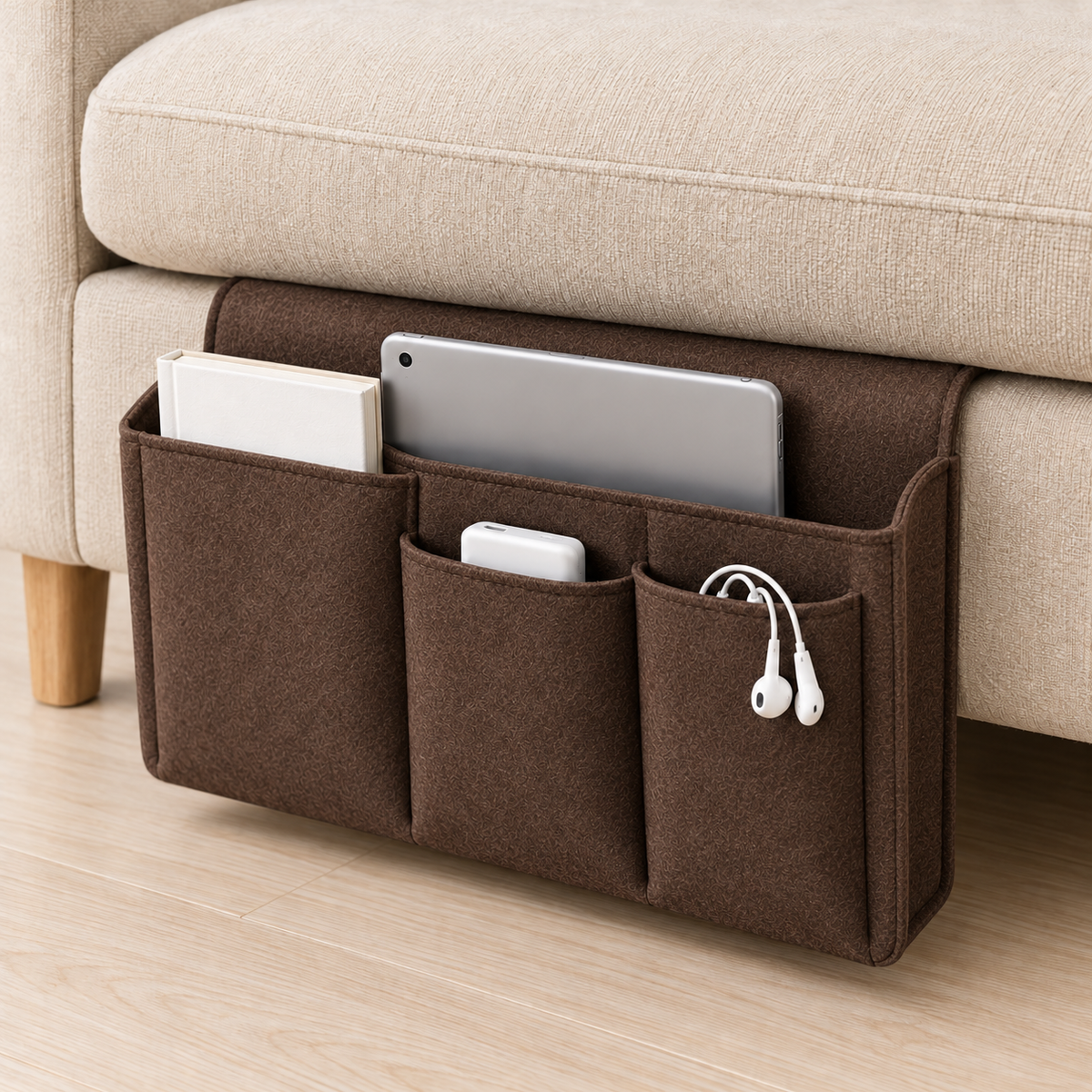 5 Pockets Felt Bedside Storage Organizer, Hanging Storage Organizer🛏️