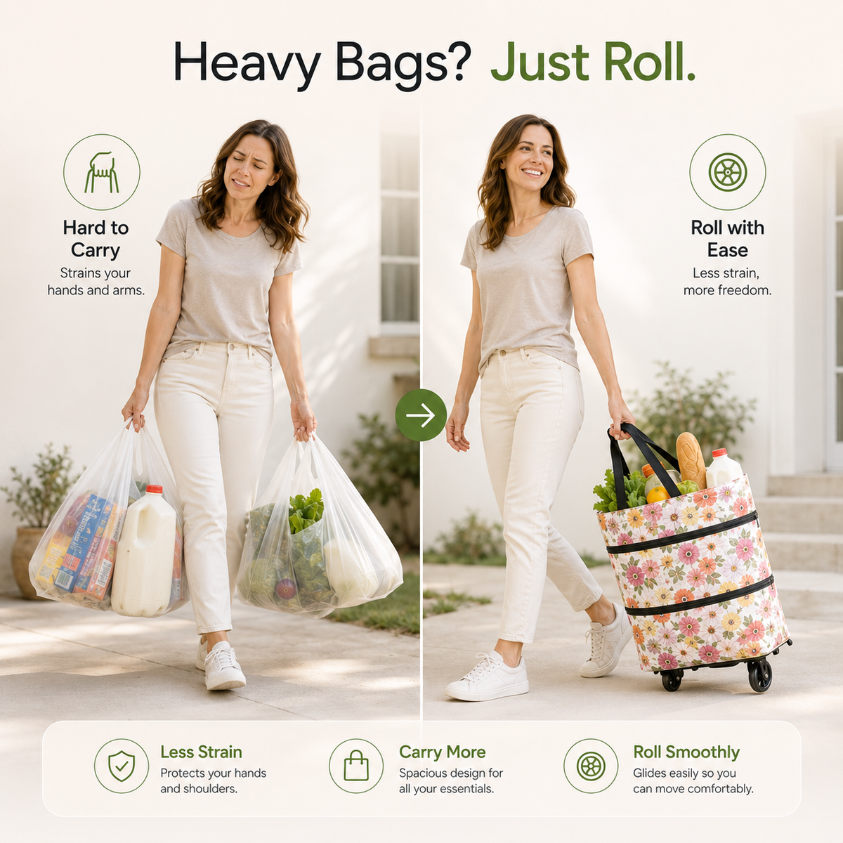 FOLDABLE 2-IN-1 SHOPPING BAG