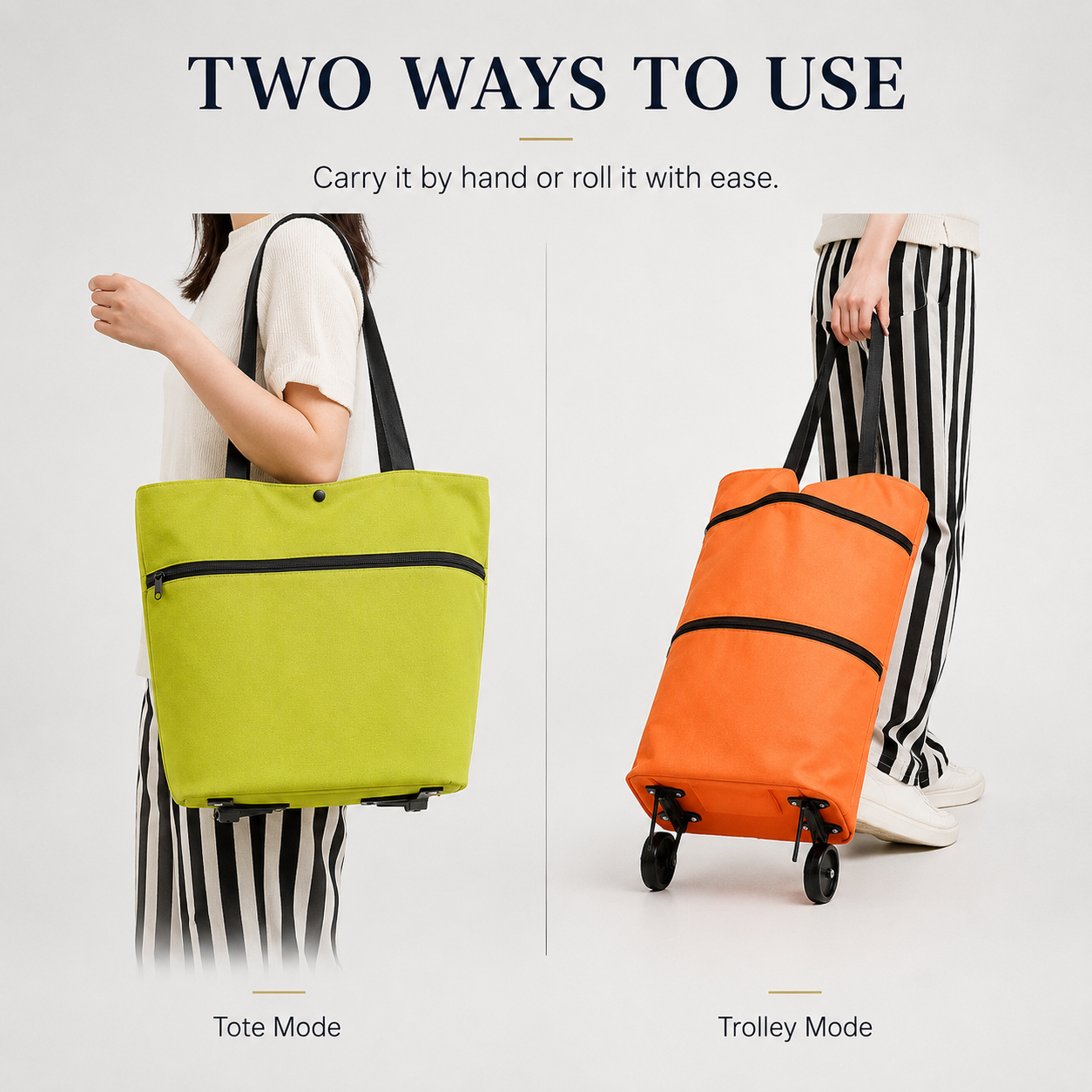 FOLDABLE 2-IN-1 SHOPPING BAG