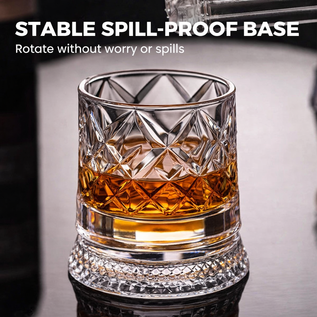 🔥New Year Hot Sale 50% OFF✨360° Rotating Whiskey Glass Tumbler💎