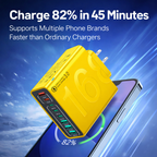 8-Port Fast Charging USB Hub (4 USB-C + 4 USB-A) – Smart, Portable Charger for Phones, Tablets, and More