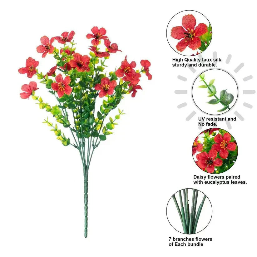 9-Color Artificial Flower (6pcs/12pcs/24pcs/set), UV Resistant Colorful Fake Flower