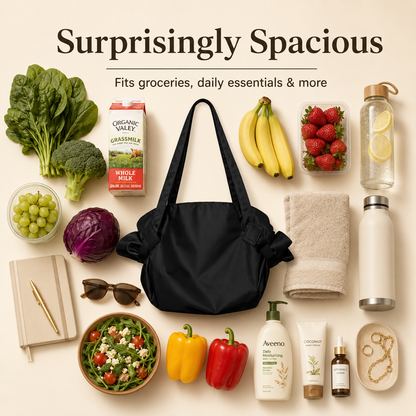 Women's Durable Canvas Tote Reusable Bag - 2-in-1 Collapsible