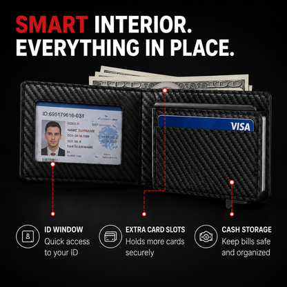 Men's RFID Minimalist Bifold Wallet