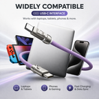 240W USB-C Lanyard Charging Cable, 2-in-1 Phone Strap & Fast Charger