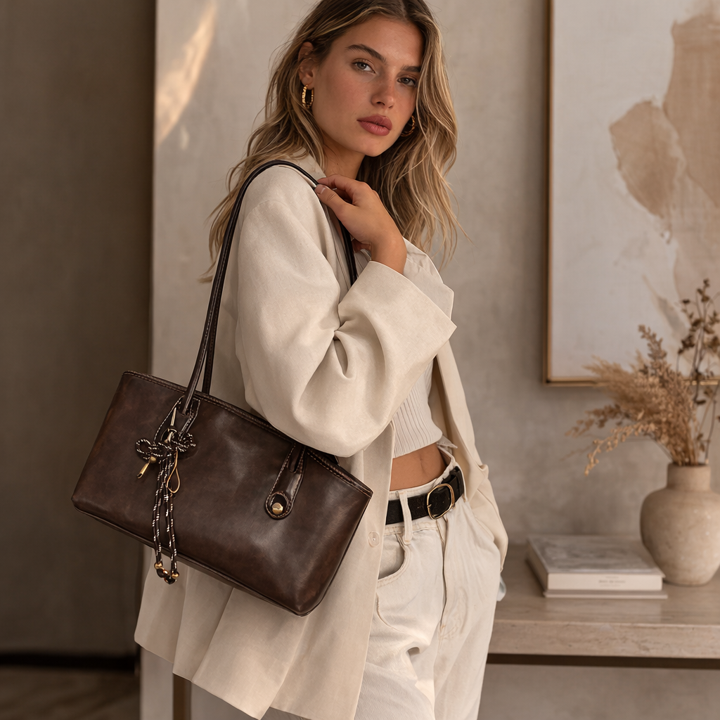 👝Women's Elegant Solid Color Large Capacity Shoulder Bag