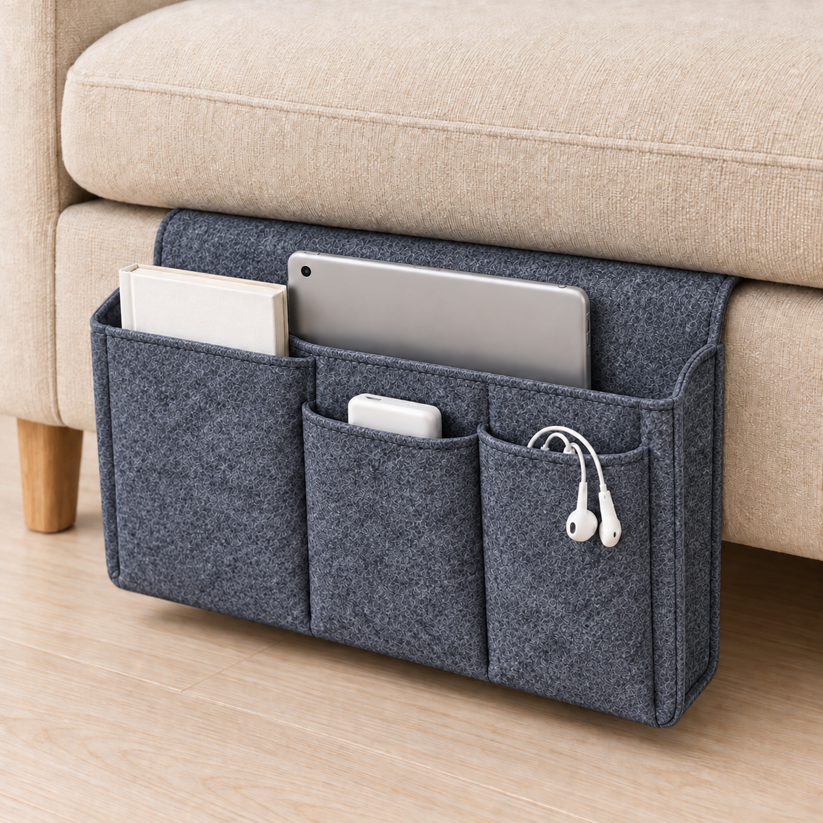 5 Pockets Felt Bedside Storage Organizer, Hanging Storage Organizer🛏️