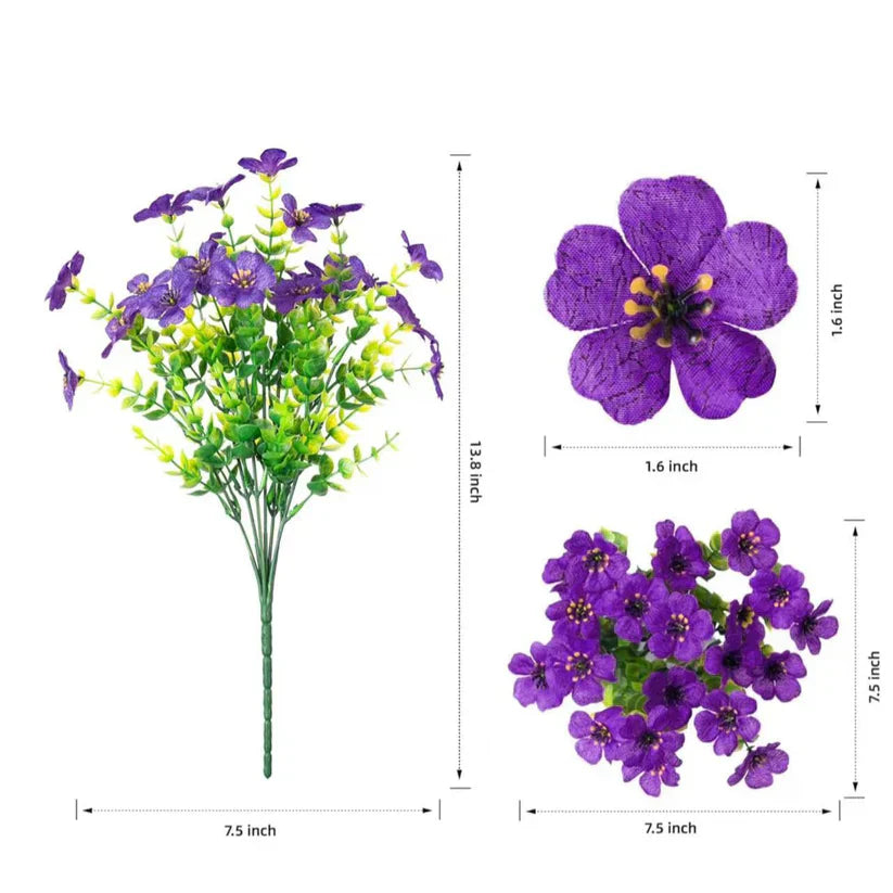 9-Color Artificial Flower (6pcs/12pcs/24pcs/set), UV Resistant Colorful Fake Flower