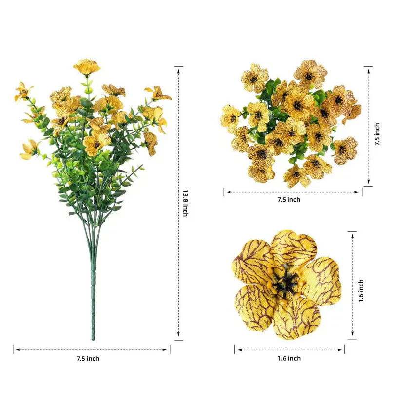 9-Color Artificial Flower (6pcs/12pcs/24pcs/set), UV Resistant Colorful Fake Flower